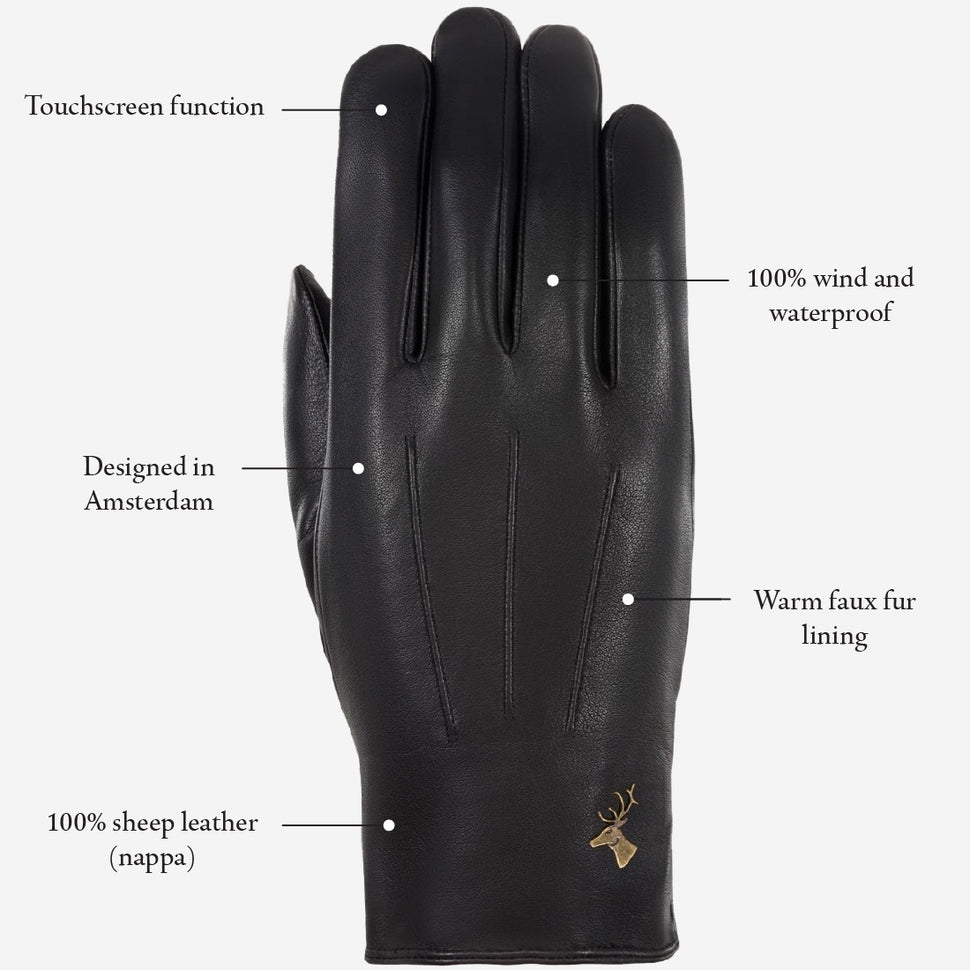 Al Capone – sheepskin leather gloves with luxurious faux fur lining & touchscreen feature - Schwartz & von Halen - UK - 10