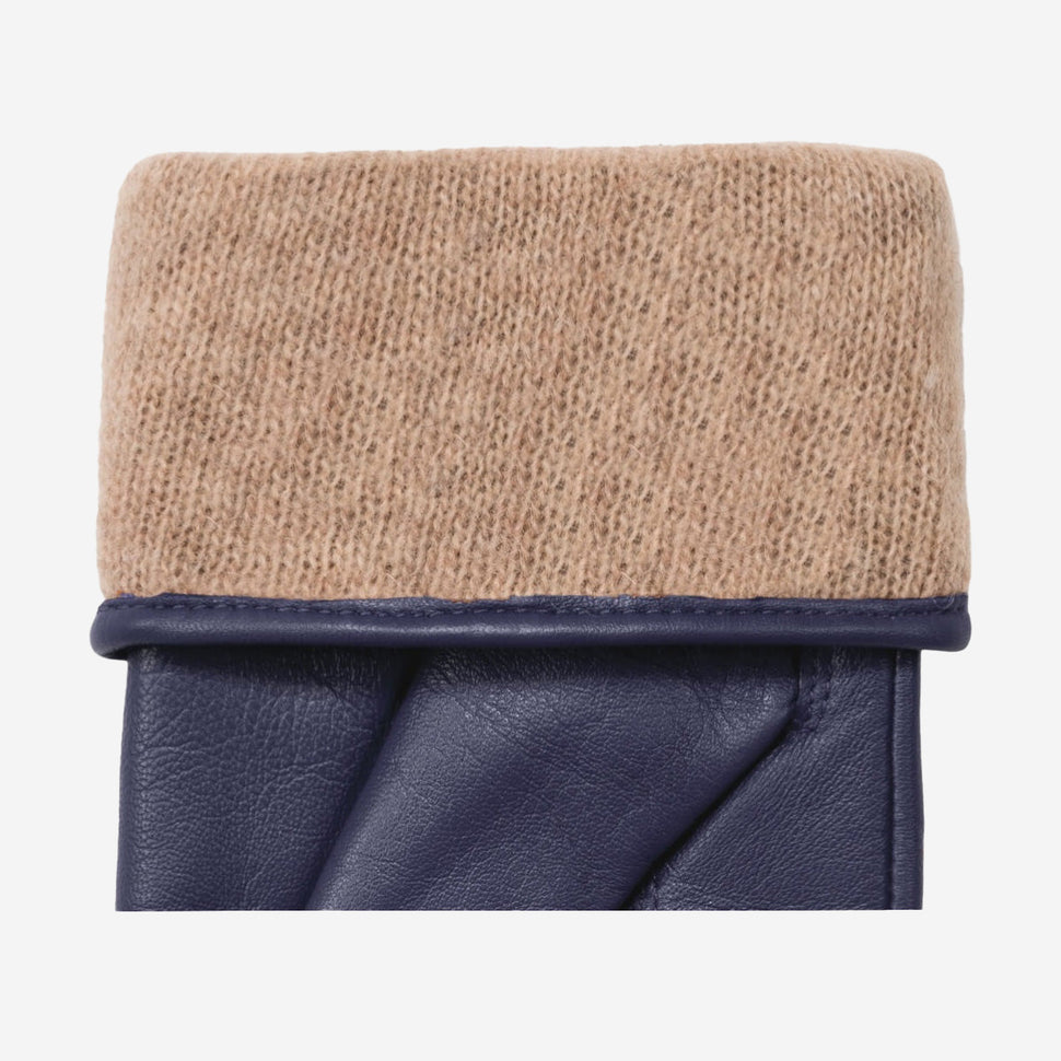 Ivy (blue) – sheepskin leather gloves with wool/cashmere lining & touchscreen feature - Schwartz & von Halen - UK - 3