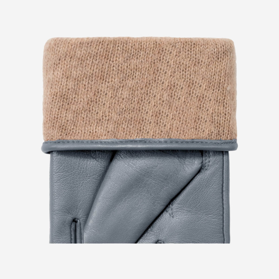 Ivy (grey) – sheepskin leather gloves with wool/cashmere lining & touchscreen feature - Schwartz & von Halen - UK - 3