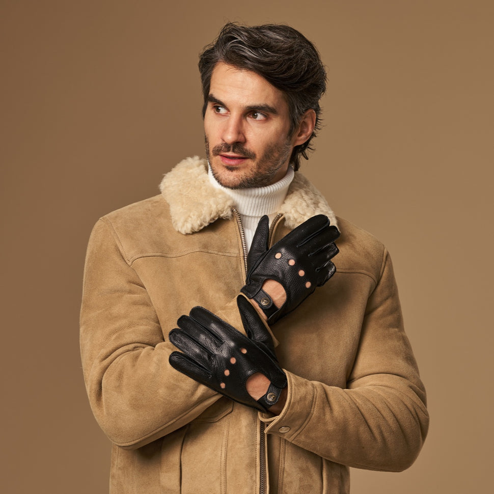 Austin (black) – luxurious driving gloves made of American deerskin leather - Schwartz & von Halen - UK - 3