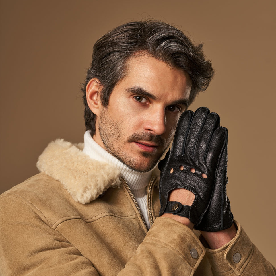 Austin (black) – luxurious driving gloves made of American deerskin leather - Schwartz & von Halen - UK - 5