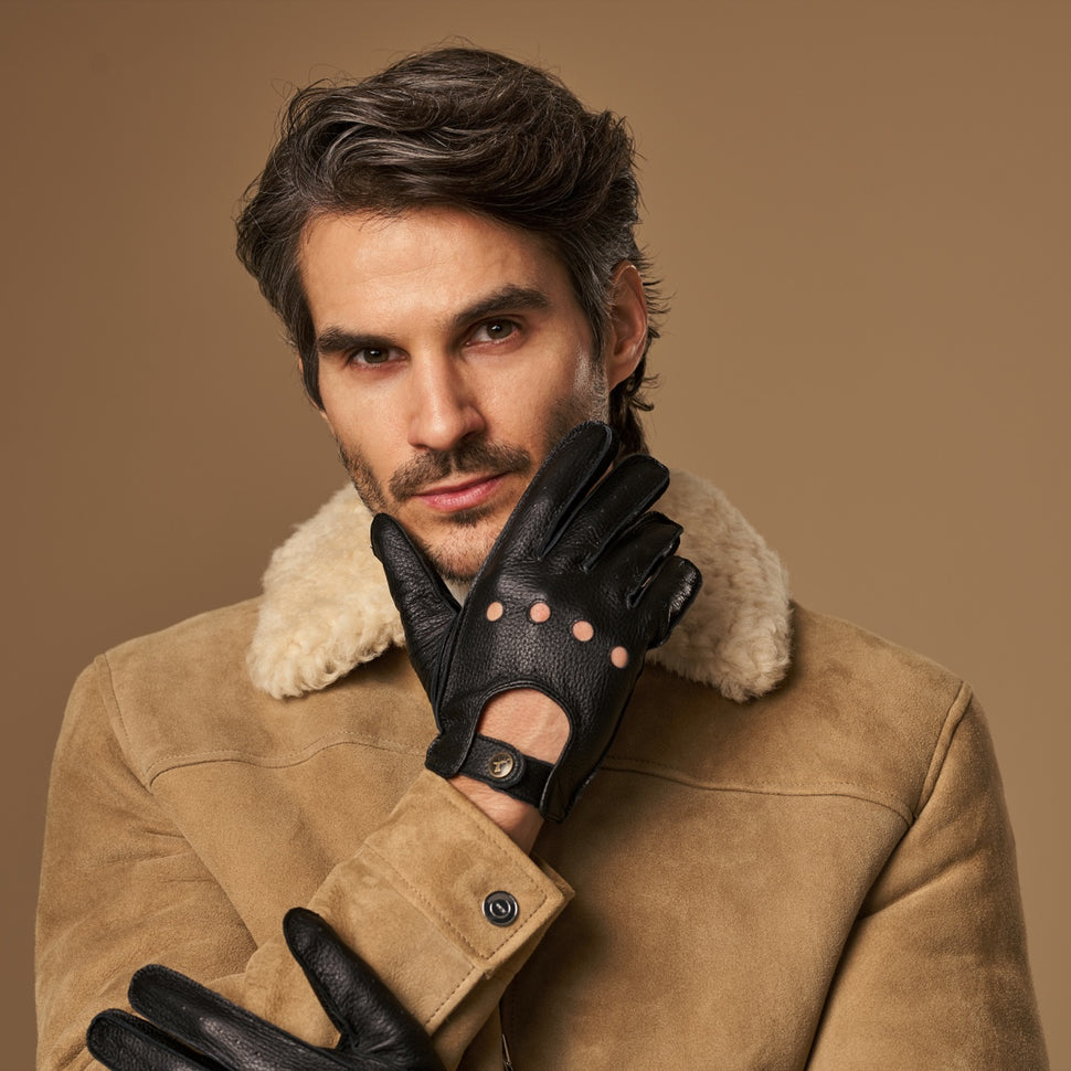 Austin (black) – luxurious driving gloves made of American deerskin leather - Schwartz & von Halen - UK - 7
