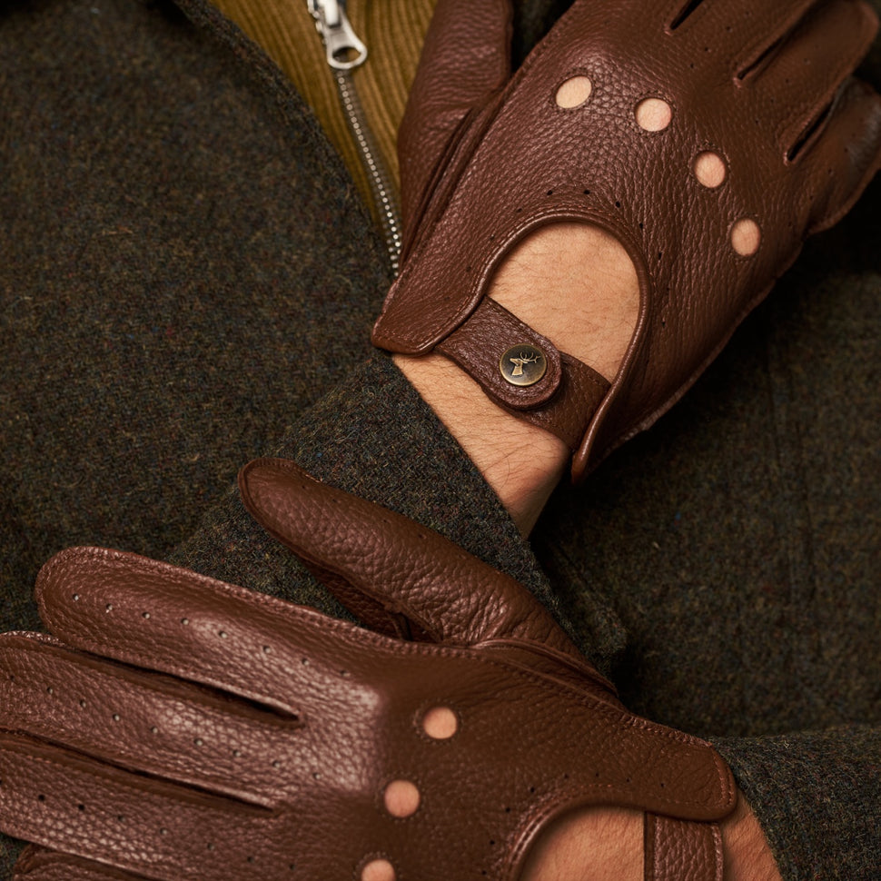 Austin (brown) – luxurious driving gloves made of American deerskin leather - Schwartz & von Halen - UK - 7