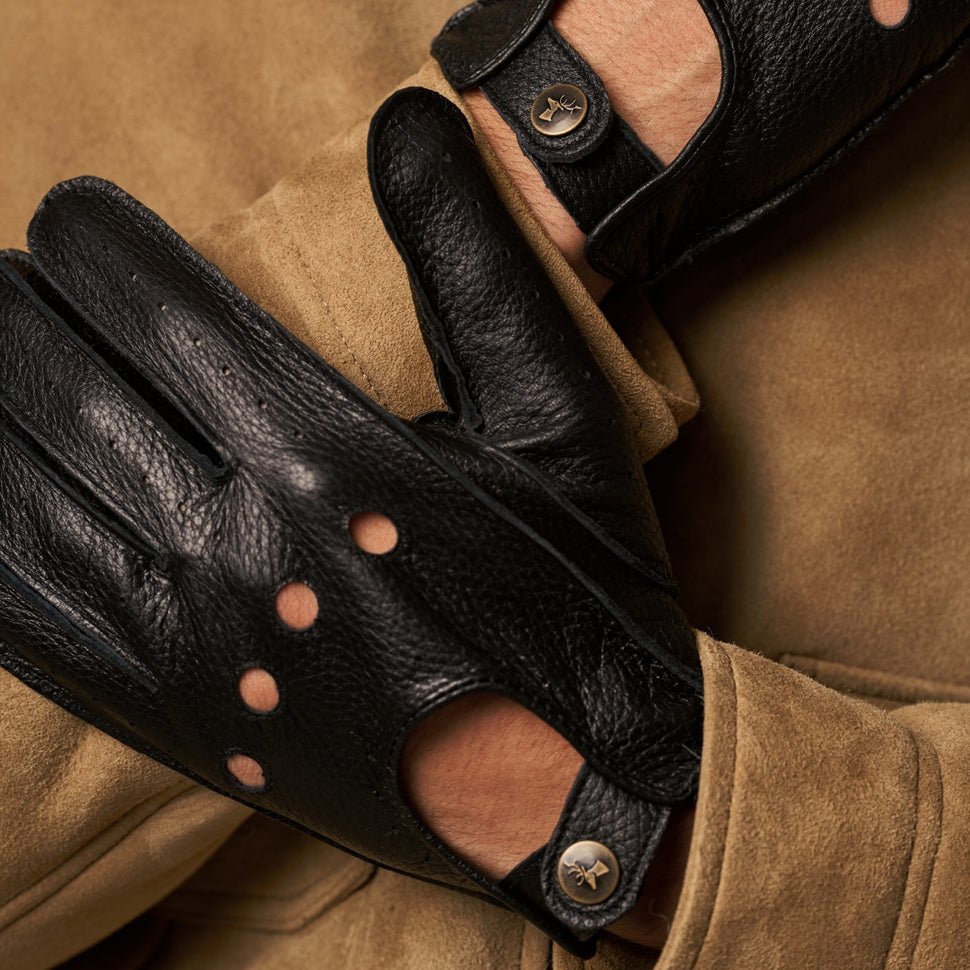 Austin (black) – luxurious driving gloves made of American deerskin leather - Schwartz & von Halen - UK - 9