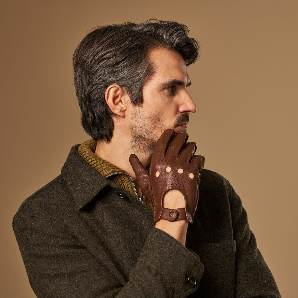 Austin (brown) – luxurious driving gloves made of American deerskin leather - Schwartz & von Halen - UK - 9