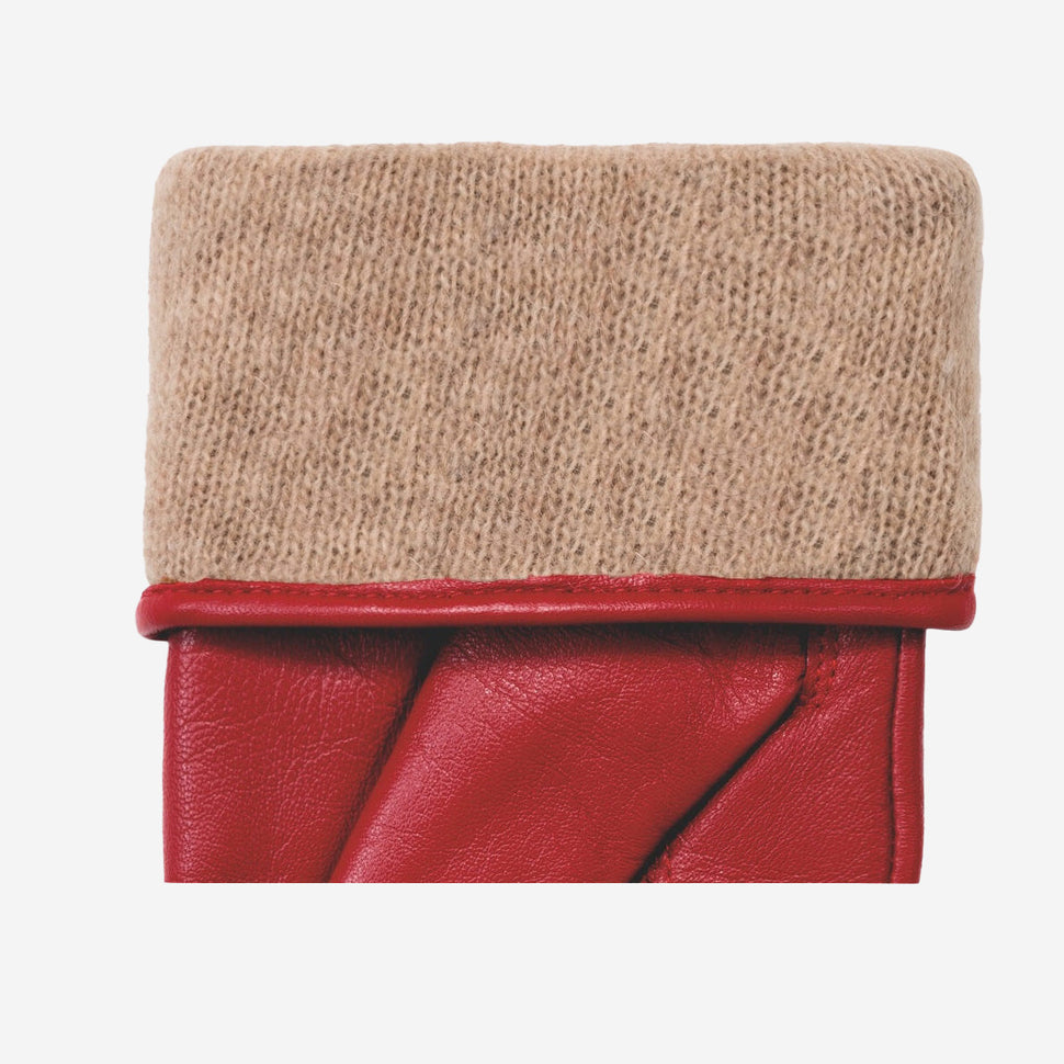 Ivy (red) – sheepskin leather gloves with wool/cashmere lining & touchscreen feature - Schwartz & von Halen - UK - 3