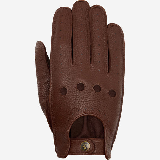 Marley (brown) – Luxurious driving gloves made of American deerskin leather