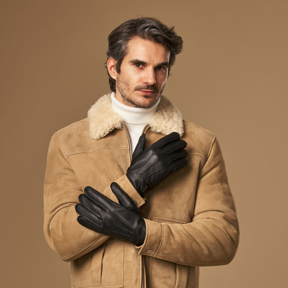 Charles – luxurious American deerskin leather gloves with warm cashmere lining- Schwartz & von Halen - UK - 5