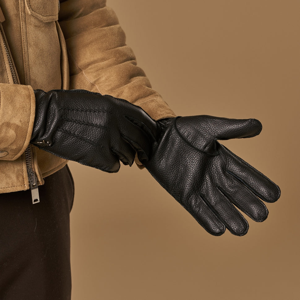 Charles – luxurious American deerskin leather gloves with warm cashmere lining- Schwartz & von Halen - UK - 6