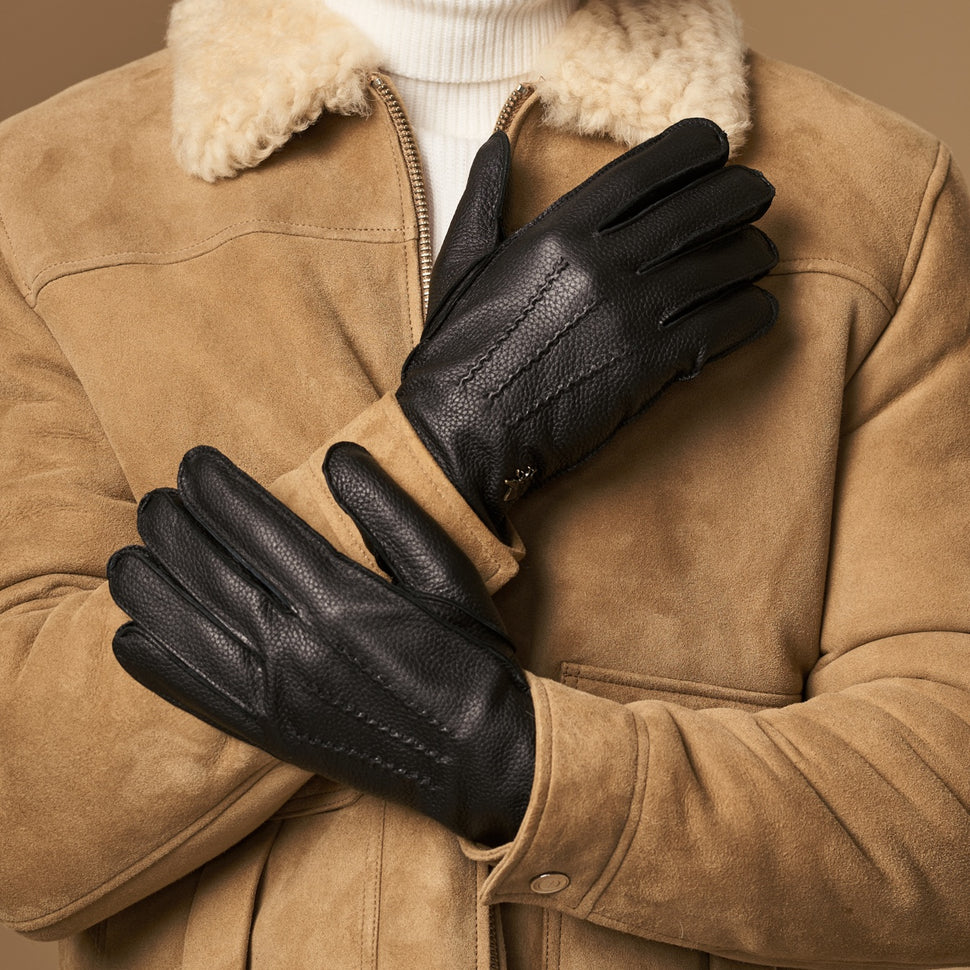 Charles – luxurious American deerskin leather gloves with warm cashmere lining- Schwartz & von Halen - UK - 9