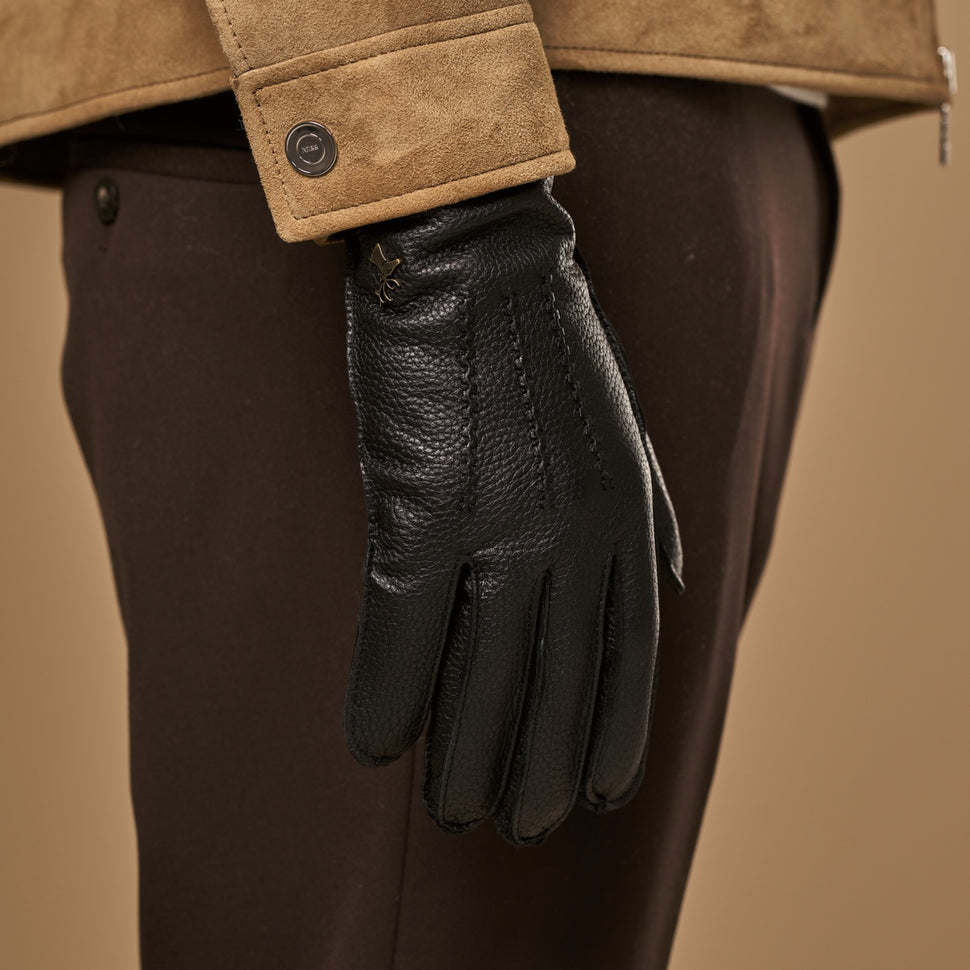 Charles – luxurious American deerskin leather gloves with warm cashmere lining- Schwartz & von Halen - UK - 12