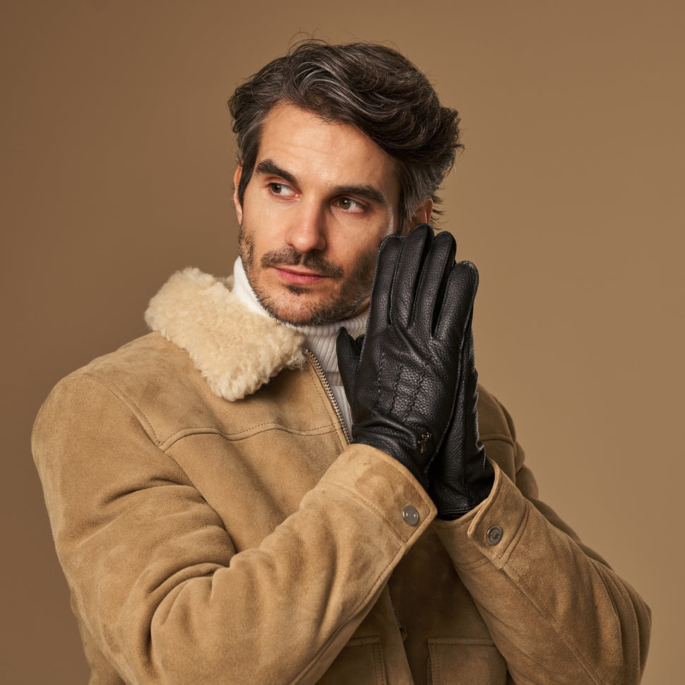 Charles – luxurious American deerskin leather gloves with warm cashmere lining- Schwartz & von Halen - UK - 13