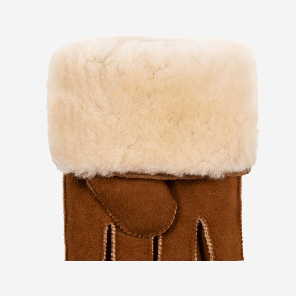 Clooney (camel) - suede leather gloves with luxurious sheep fur lining - Schwartz & von Halen - UK - 3