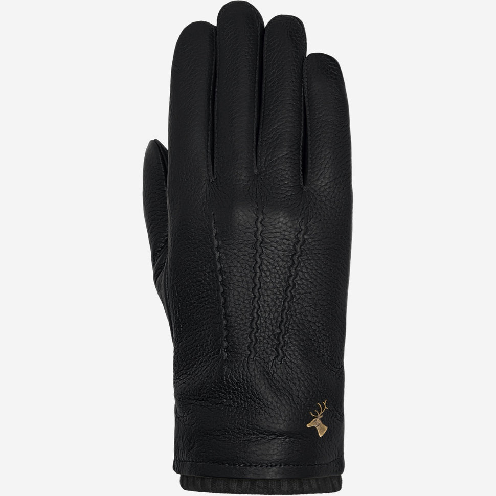 Columbus (black) – deerskin (American deerskin) leather gloves with warm wool lining - Schwartz & von Halen - UK - 1