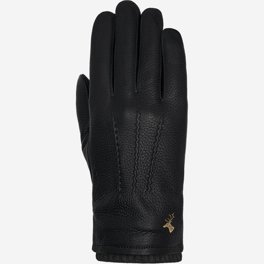 Columbus (black) – Deerskin (American deerskin) leather gloves with warm wool lining