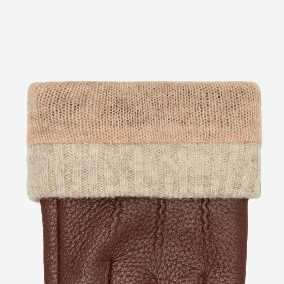 Columbus (brown) – luxurious deerskin (American deerskin) leather gloves with warm wool lining - Schwartz & von Halen - UK - 3