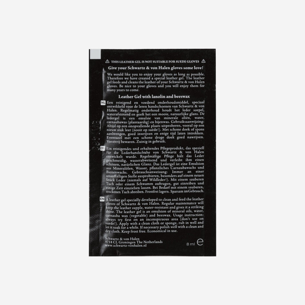 Free leather gel & luxury cotton pouch - Schwartz & von Halen - UK - 5