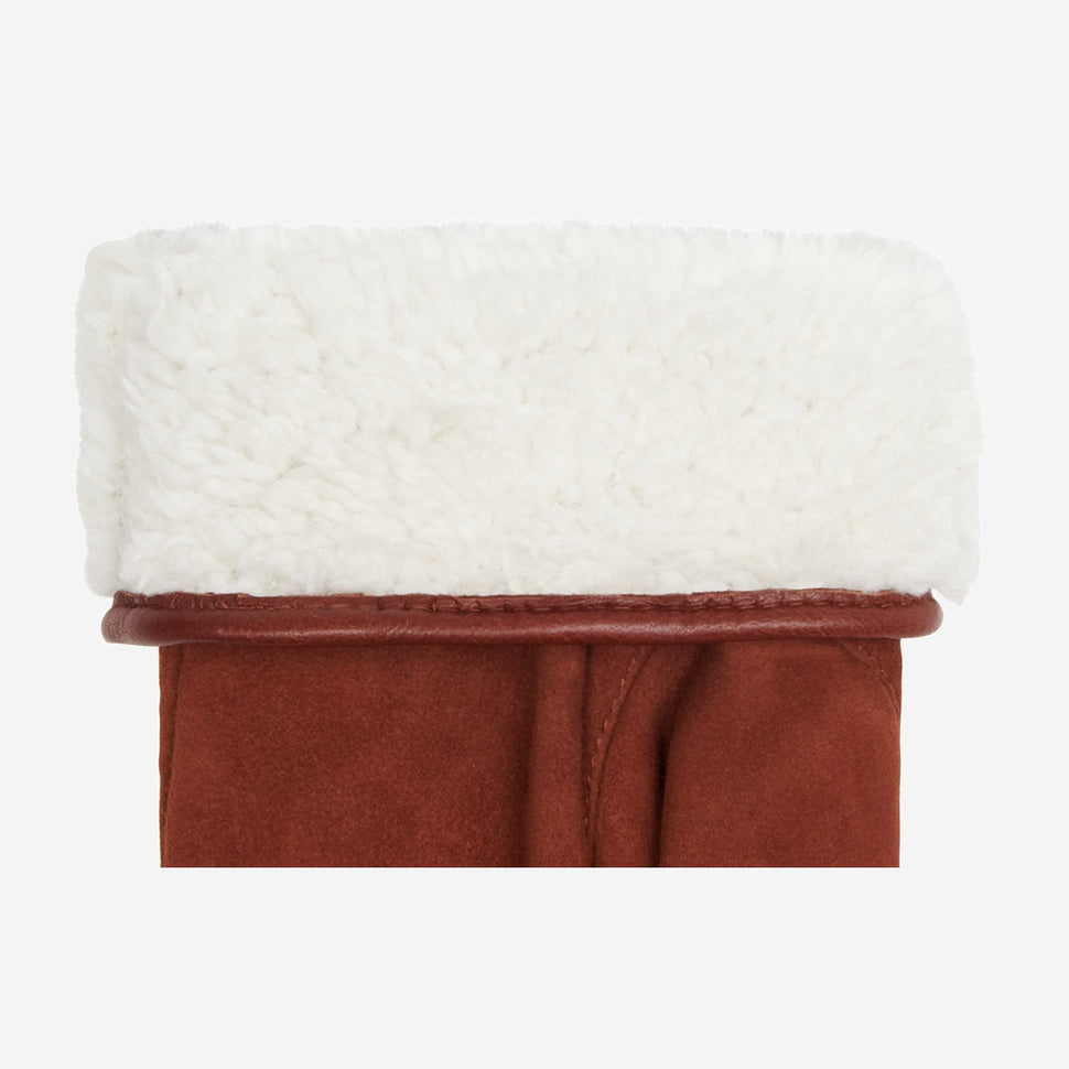 Elizabeth (brown) - suede leather gloves with warm faux fur lining - Schwartz & von Halen - UK - 3