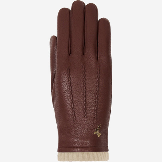 Emily (brown) – Deerskin (American deerskin) leather gloves with warm wool lining