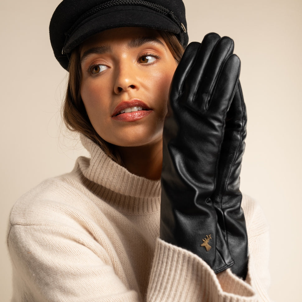 Emma - extra-long sheepskin leather gloves with wool/cashmere lining & touchscreen feature - Schwartz & von Halen - UK - 12