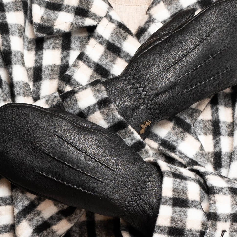 Eva - elegant goatskin mittens with luxury faux fur lining - Schwartz & von Halen - UK - 14