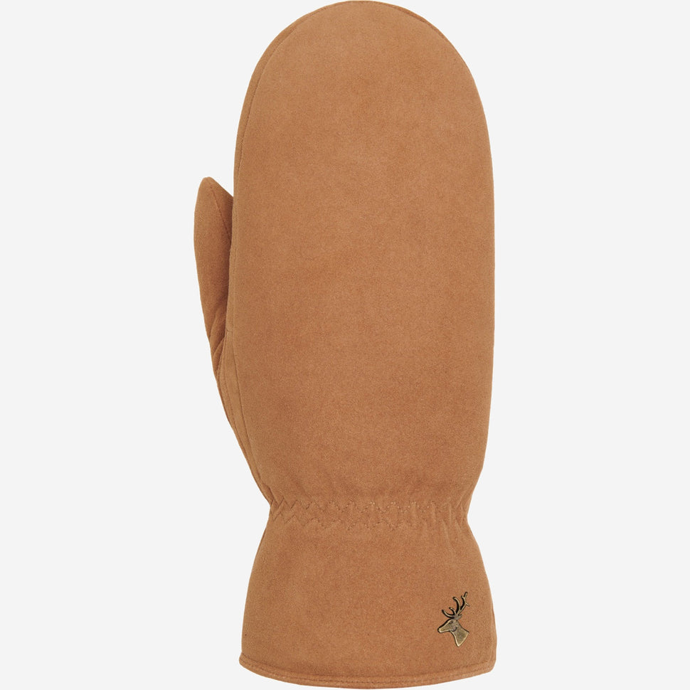 Hailey (camel) - suede goatskin mittens with luxurious sheep fur lining - Schwartz & von Halen - UK - 1