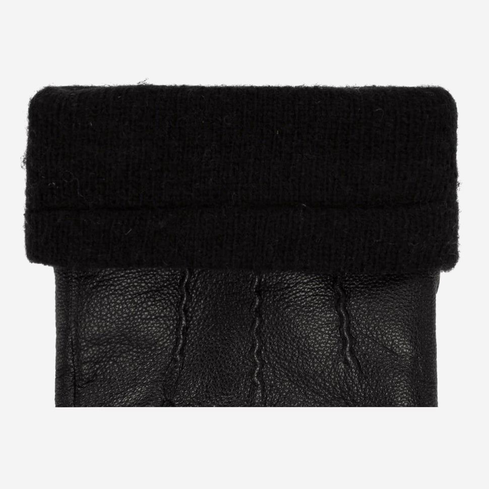 Harvey (black) - goatskin leather gloves with luxurious wool lining & touchscreen feature - Schwartz & von Halen - UK - 3