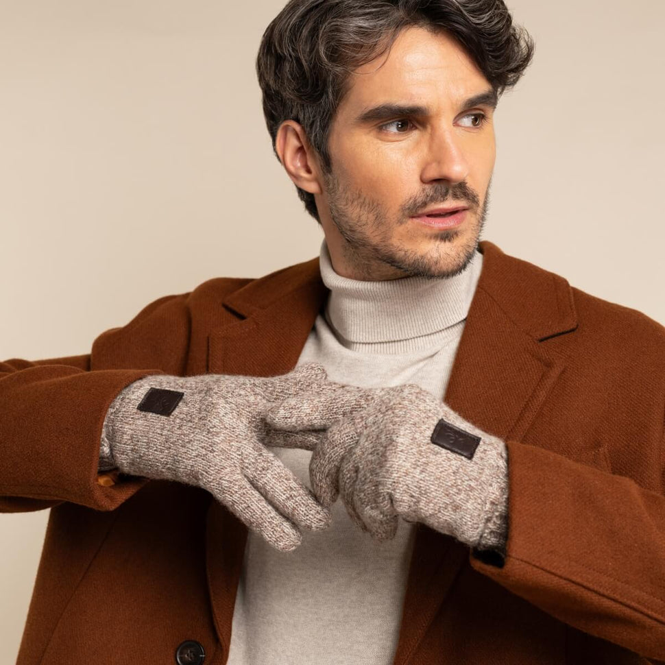 Hudson (light grey) - knitted gloves from Shetland wool with warm fleece lining - Schwartz & von Halen - UK - 9