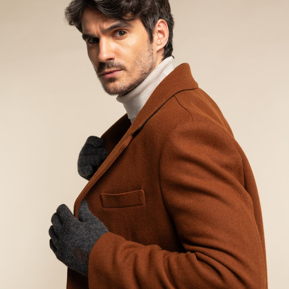 Hudson (dark grey) - knitted gloves from Shetland wool with warm fleece lining - Schwartz & von Halen - UK - 9