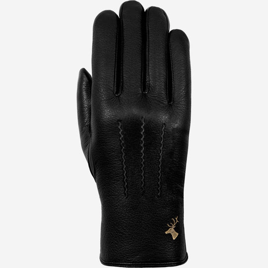 Hunter (black) – Goatskin leather gloves with lambswool lining & touchscreen feature