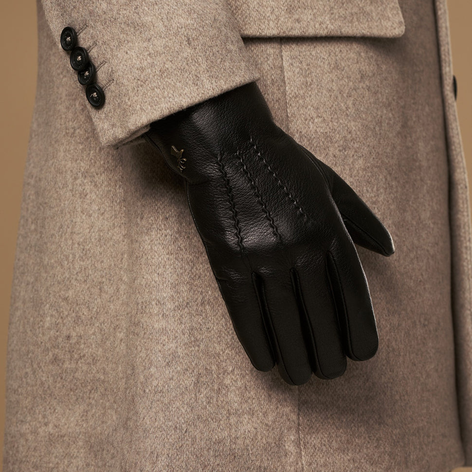 Hunter (black) – goatskin leather gloves with lambswool lining & touchscreen feature - Schwartz & von Halen - UK - 11