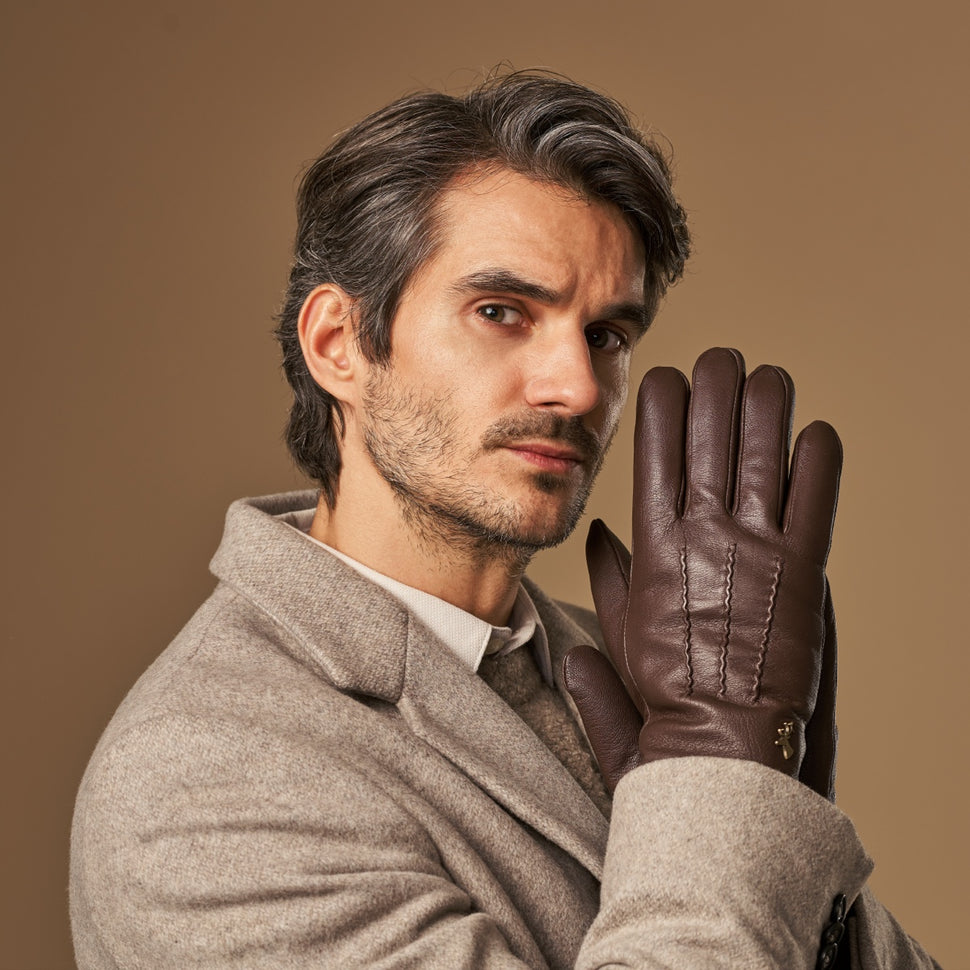 Hunter (brown) – goatskin gloves with lambswool lining & touchscreen feature - Schwartz & von Halen - UK - 9