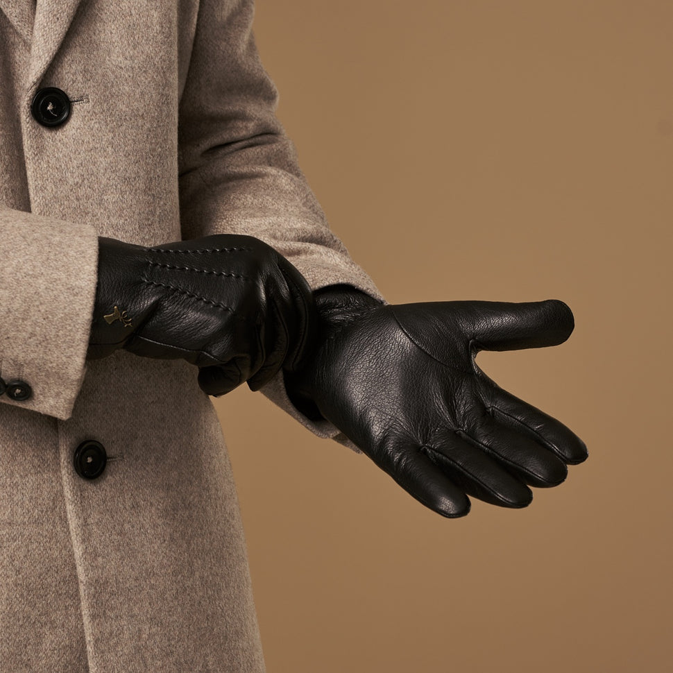 Hunter (black) – goatskin leather gloves with lambswool lining & touchscreen feature - Schwartz & von Halen - UK - 7