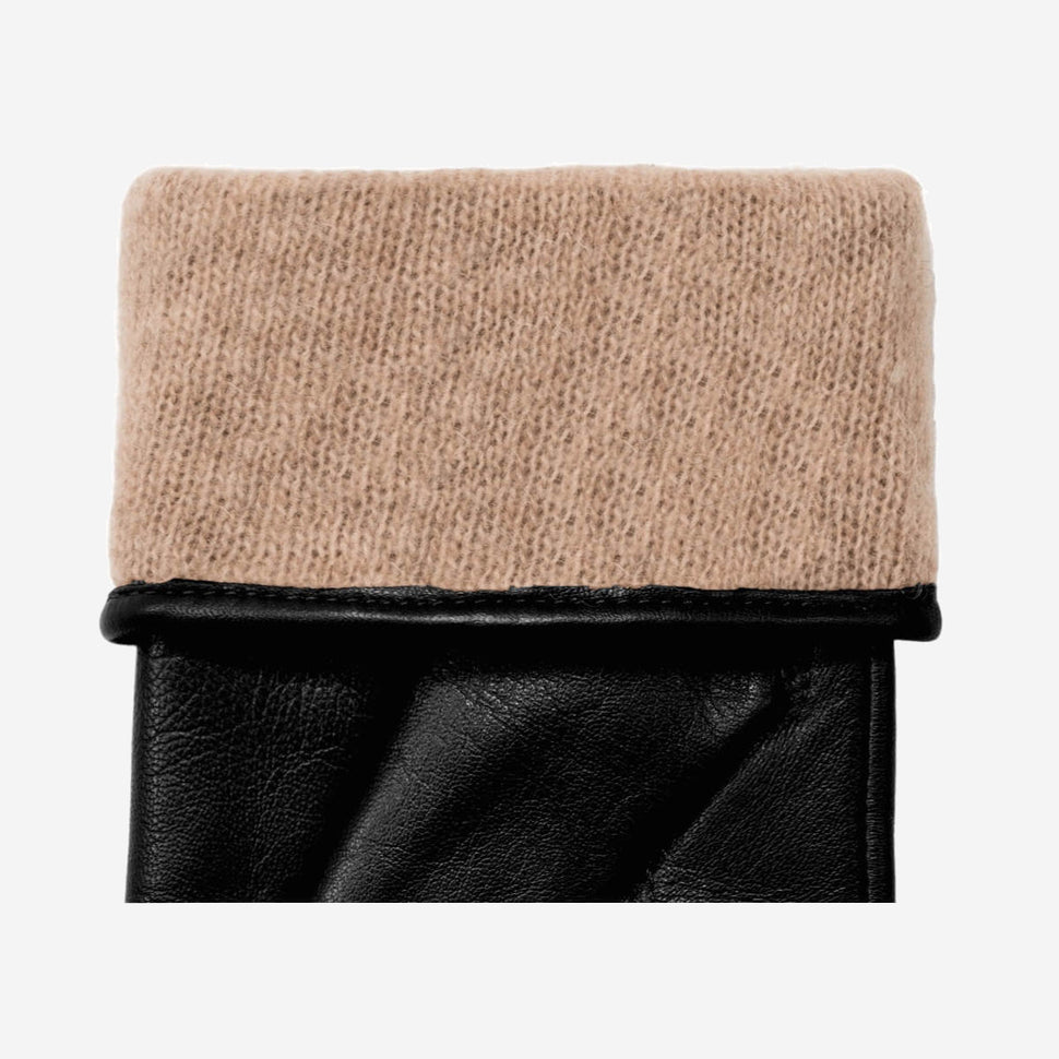 Ivy (black) – sheepskin leather gloves with wool/cashmere lining & touchscreen feature - Schwartz & von Halen - UK - 3