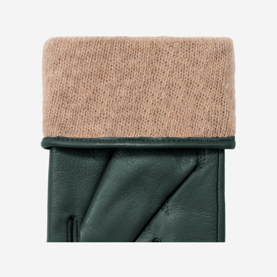 Ivy (dark green) - sheepskin leather gloves with wool/cashmere lining & touchscreen feature - Schwartz & von Halen - UK - 3