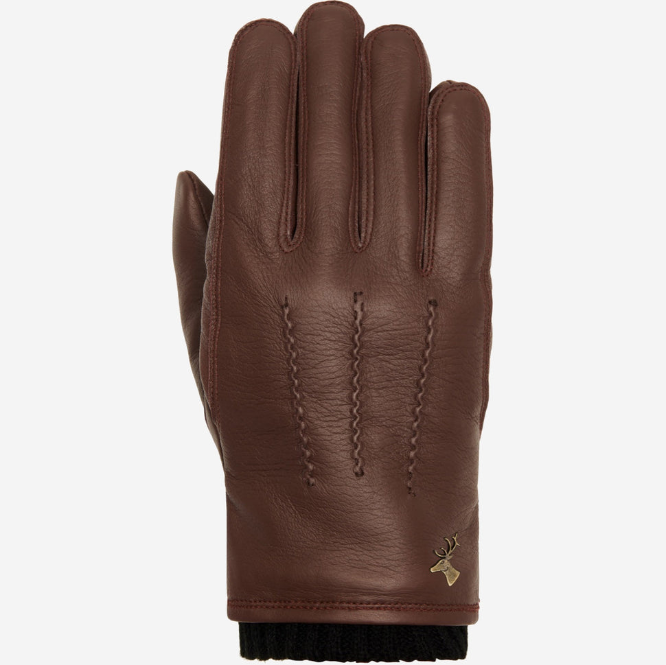 William (brown) - goatskin leather gloves with warm fleece lining and press-stud - Schwartz & von Halen - UK - 1