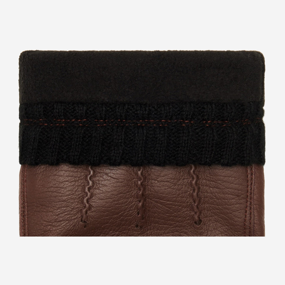 William (brown) - goatskin leather gloves with warm fleece lining and press-stud - Schwartz & von Halen - UK - 3