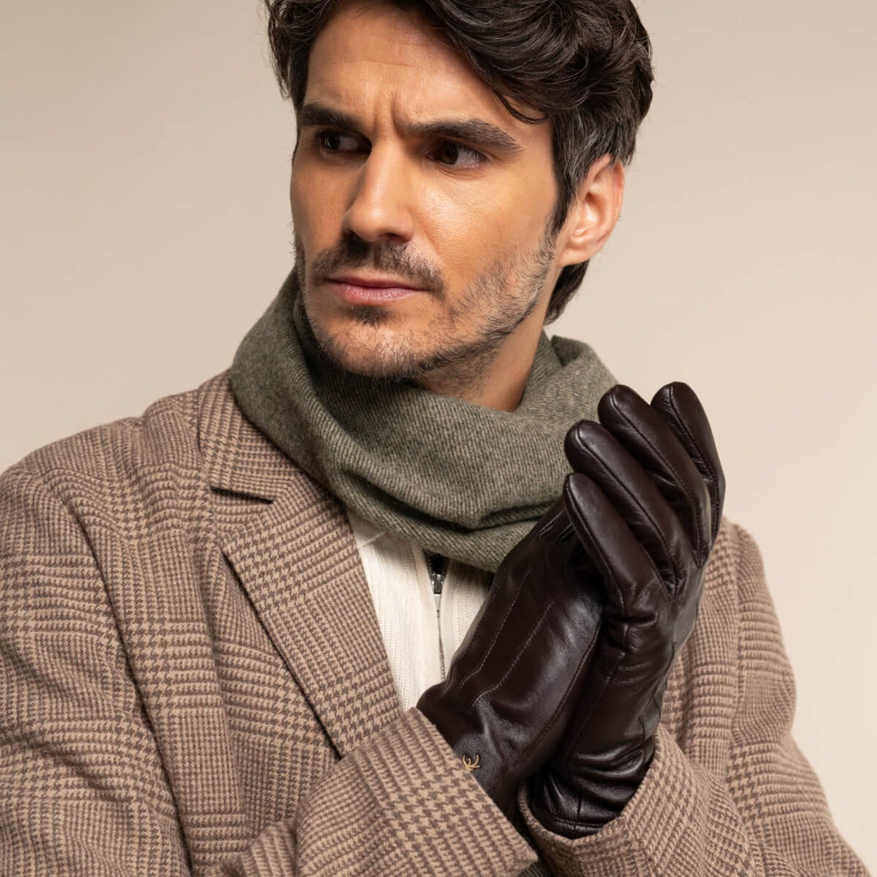 Jake (dark brown) - sheepskin gloves with warm fleece lining & touchscreen feature - Schwartz & von Halen - UK - 5