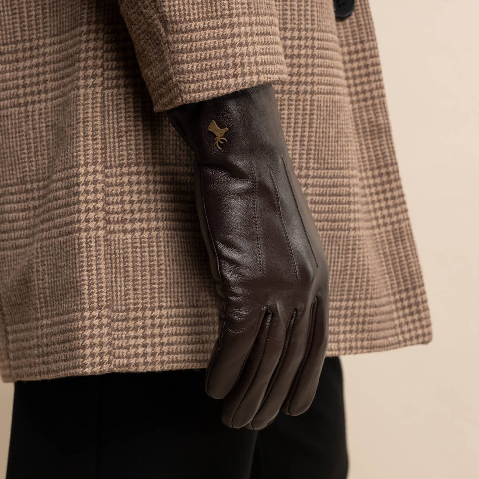 Jake (dark brown) - sheepskin gloves with warm fleece lining & touchscreen feature - Schwartz & von Halen - UK - 6