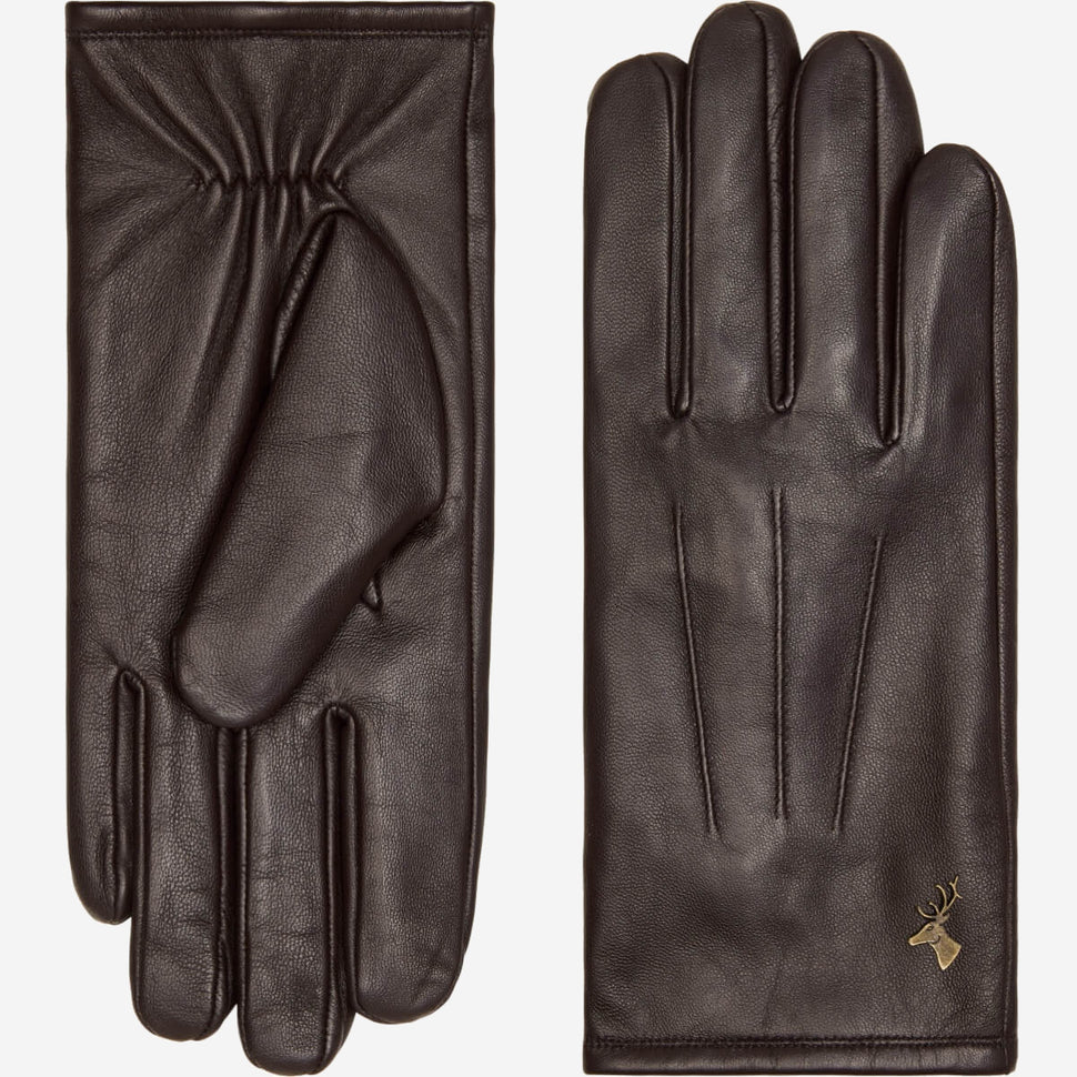 Jake (dark brown) - sheepskin gloves with warm fleece lining & touchscreen feature - Schwartz & von Halen - UK - 2