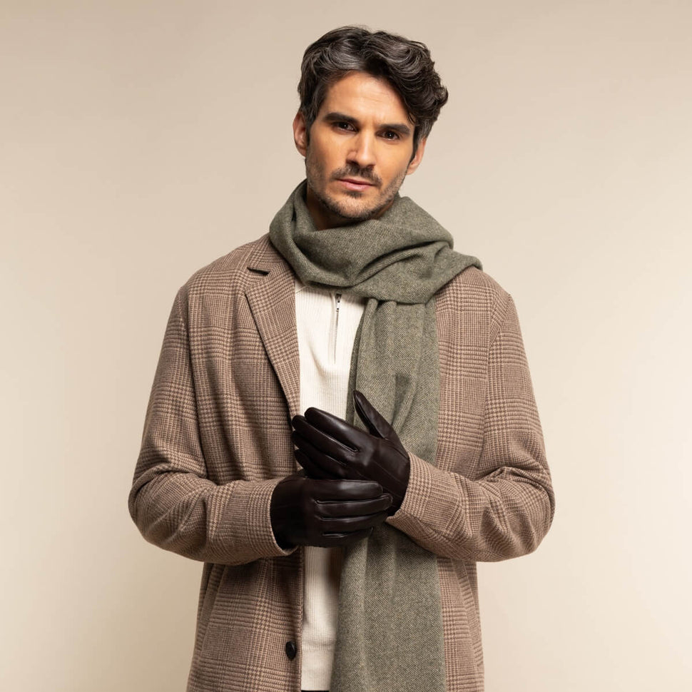 Jake (dark brown) - sheepskin gloves with warm fleece lining & touchscreen feature - Schwartz & von Halen - UK - 8