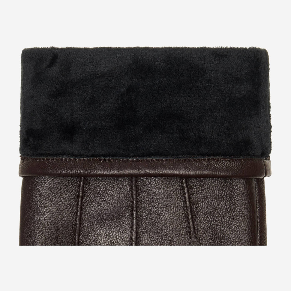Jake (dark brown) - sheepskin gloves with warm fleece lining & touchscreen feature - Schwartz & von Halen - UK - 3