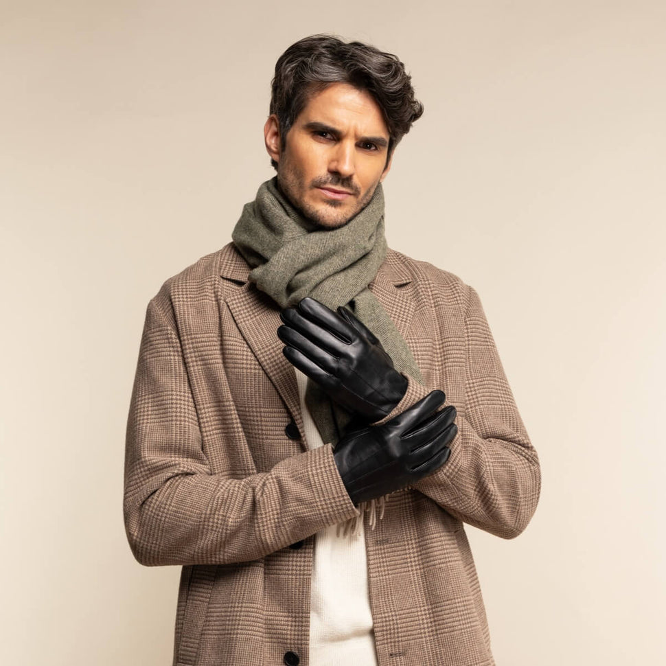 James (black) - classic sheepskin leather gloves with luxurious cashmere lining & touchscreen feature - Schwartz & von Halen - UK - 6