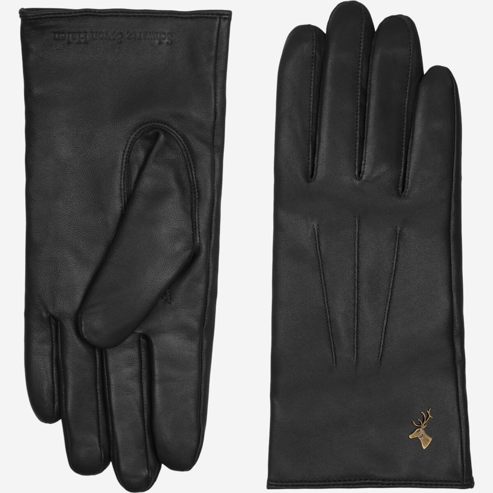 James (black) - classic sheepskin leather gloves with luxurious cashmere lining & touchscreen feature - Schwartz & von Halen - UK - 2