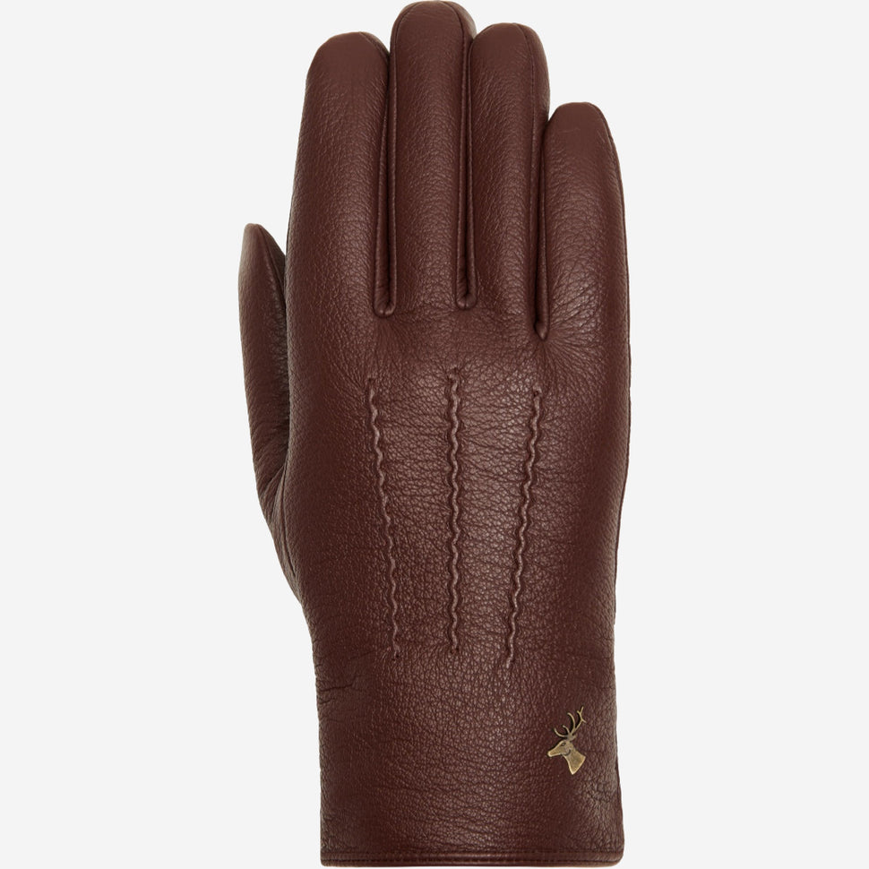 Jaxon (brown) - goatskin leather gloves with luxurious faux fur lining & touchscreen feature - Schwartz & von Halen - UK - 1
