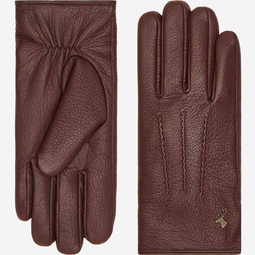 Jaxon (brown) - goatskin leather gloves with luxurious faux fur lining & touchscreen feature - Schwartz & von Halen - UK - 2