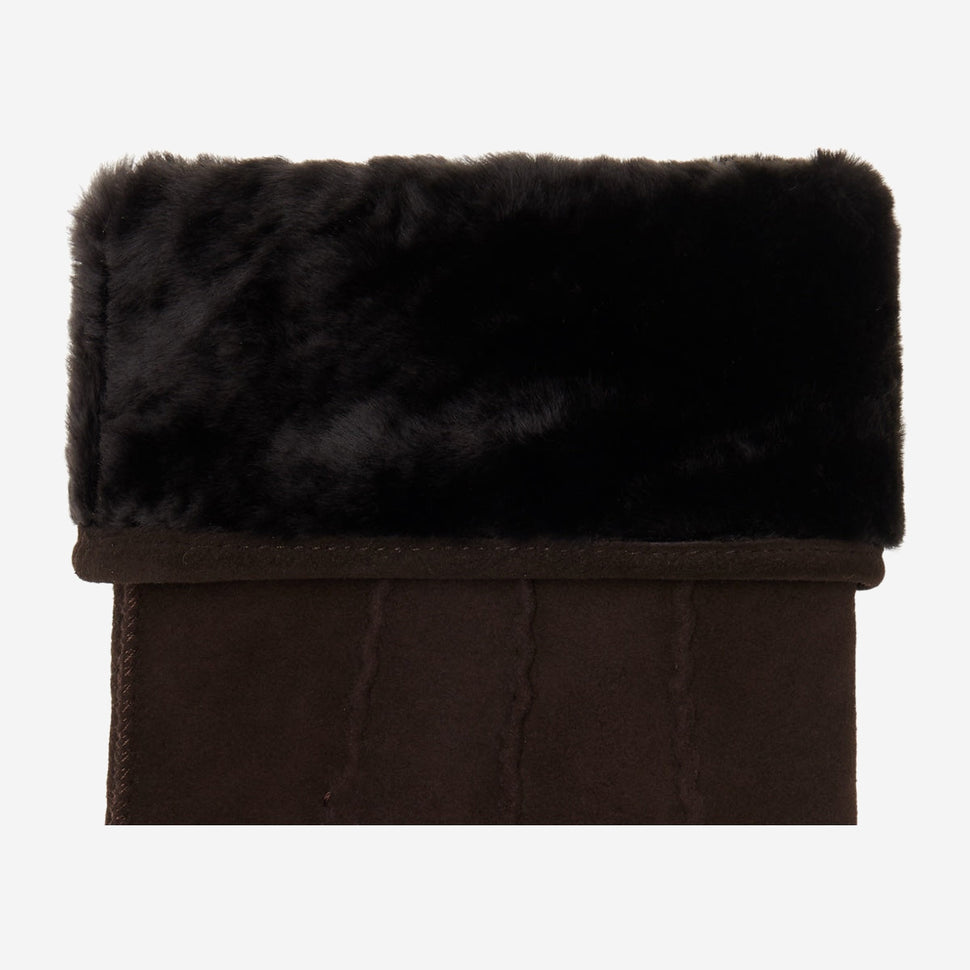 Josie (brown) - suede goatskin leather gloves with luxurious shearling lining - Schwartz & von Halen - UK - 3