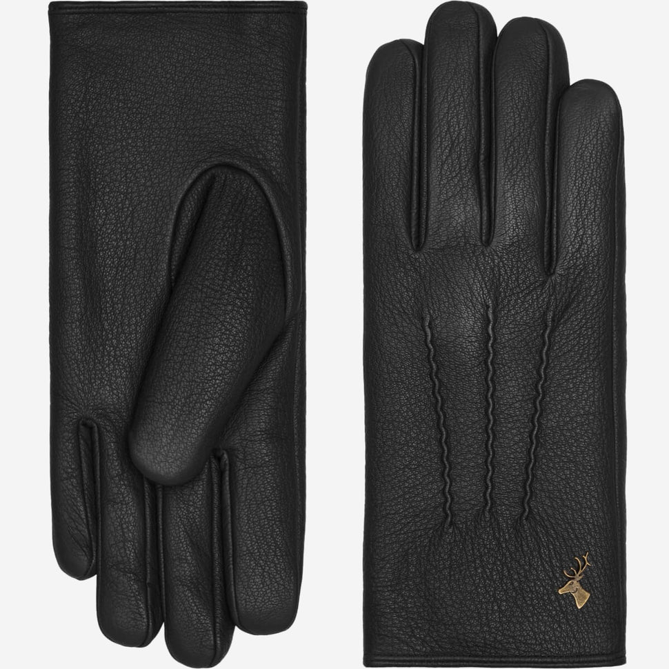 Julia (black) - goatskin leather gloves with luxury faux fur lining & touchscreen feature - Schwartz & von Halen - UK -2