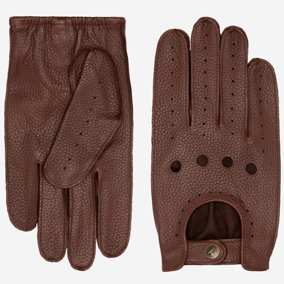 Marley (brown) – luxurious driving gloves made of American deerskin leather  - Schwartz & von Halen - UK - 2