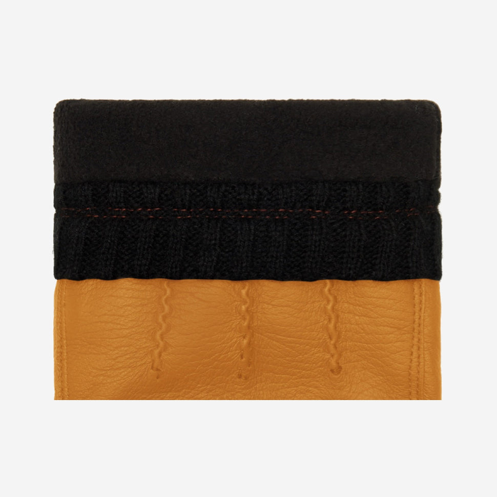 William (yellow) - goatskin leather gloves with warm fleece lining and press-stud - Schwartz & von Halen - UK - 3
